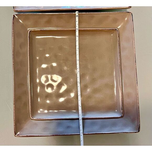 Pier 1 Martillo Fog Square 2 Dinner Plate & 2 Salad Plates NOS Set of 4 Disconti - Picture 9 of 10